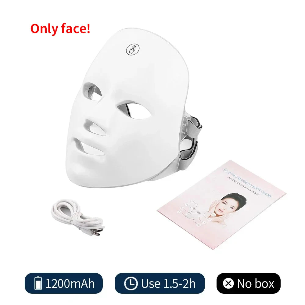 Facial LED Mask 7 Colors LED Face Mask LED Repair Skin Beauty Machine Wireless Use